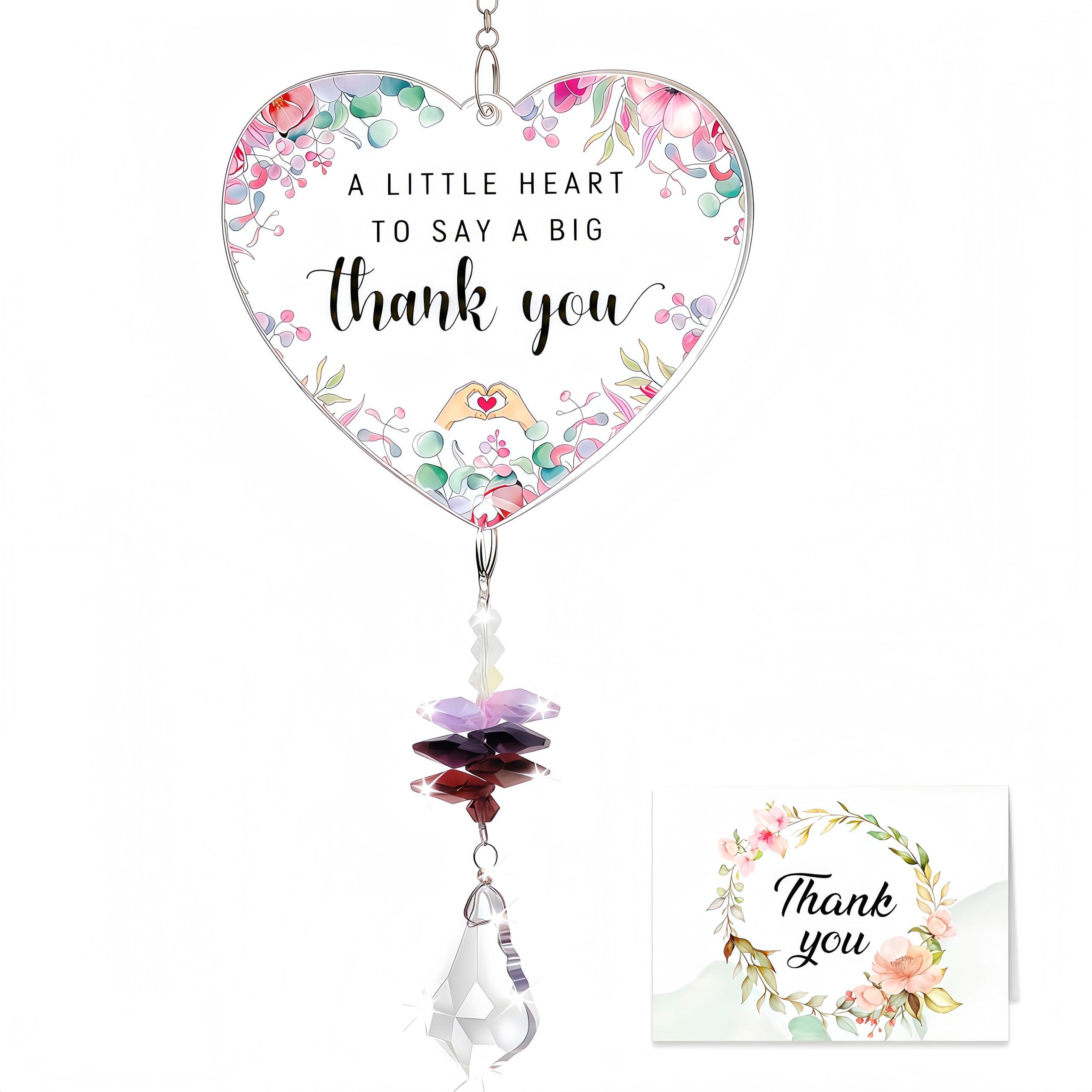 Thank You Gifts For Women - Crystal Suncatcher, Thank You Gift, Thank You Teacher Gifts, Retirement Gifts, For Women Men Friends Colleagues Teacher Nurse Worker