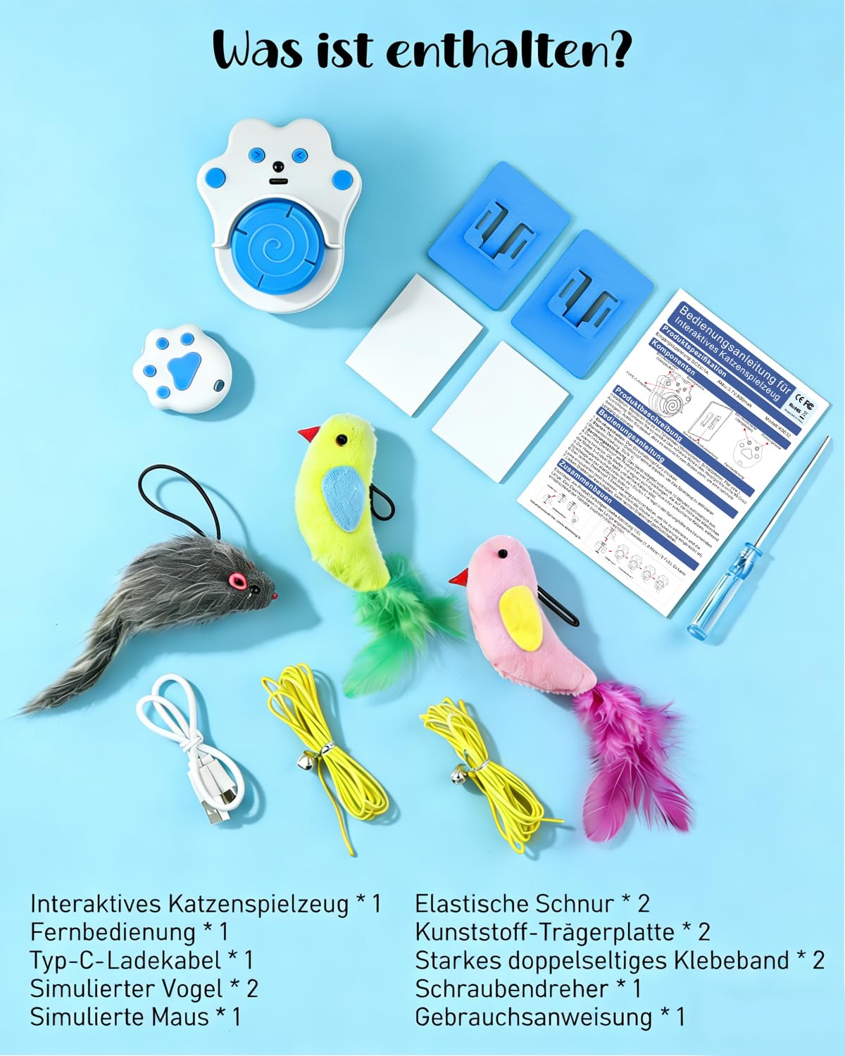 Nefeeko Elektrisches Katzenspielzeug, Interaktives Katzenspielzeug | Automatisch Einziehbar, USB Wiederaufladbar, 360° Automatische Bewegung, Hängendes Design, katzenspielzeug Für türrahmen