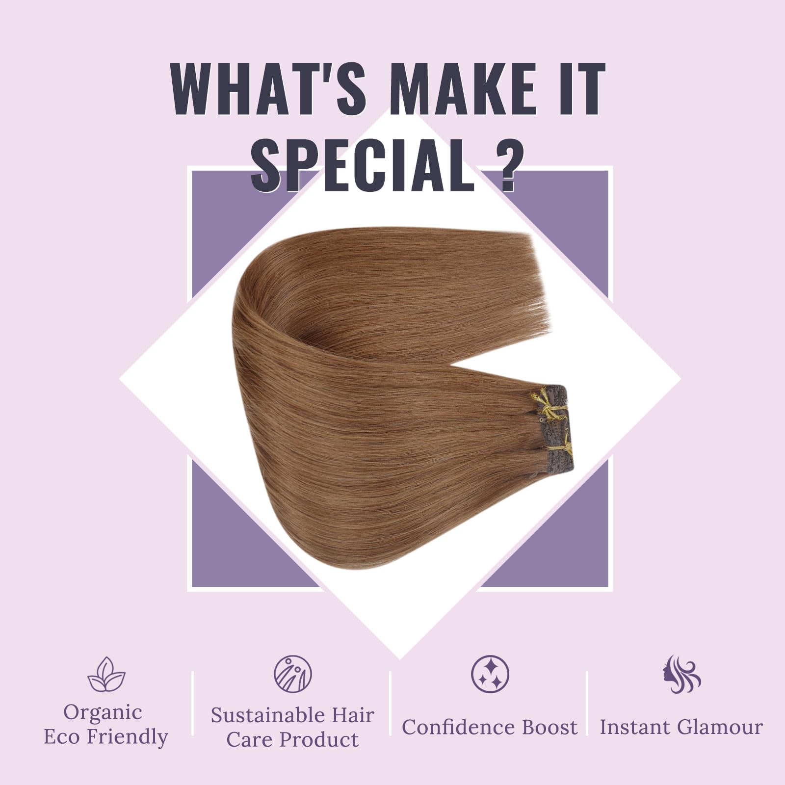 Fshine Clip in Hair Extensions Real Human Hair 16 Inch 330 Copper Brown Remy Hair Clip in Extensions Crimson Clip in Human Hair Extensions for Women 135g 7pcs - Image 4