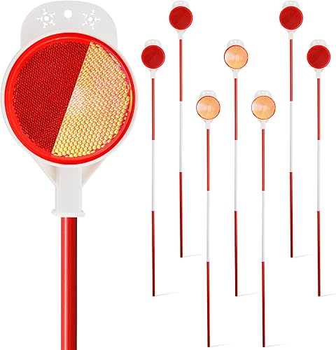 Marcadores de entrada, reflectores de doble cara para nieve, estacas de nieve reflectantes de 53 pulgadas para entrada de entrada, postes de