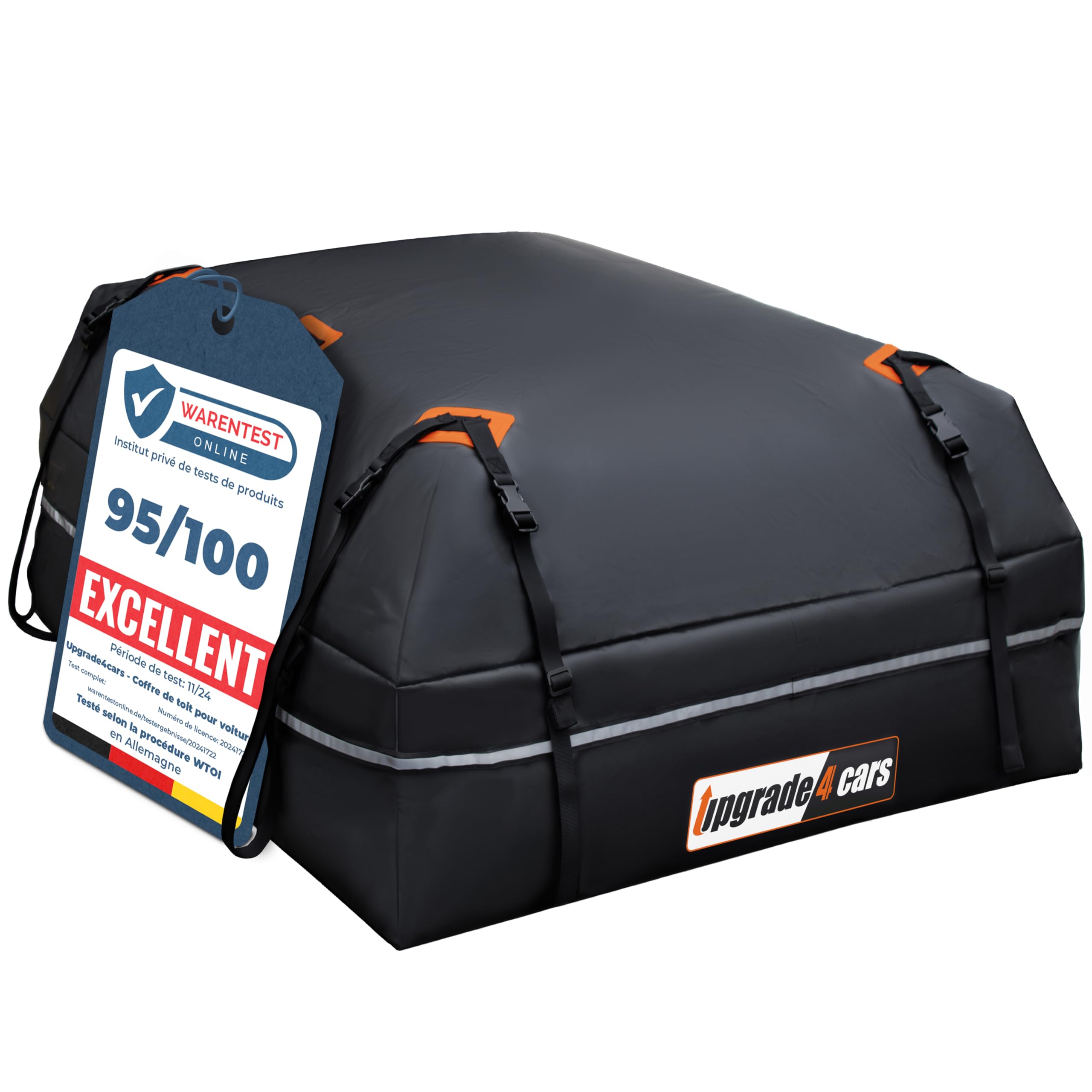 Upgrade4cars Coffre de Toit Voiture 566L sans Barre de Fixation Inclus Accessoires | Sac Porte-Bagage Universel Pliable & Étanche 130 x 110 x 40 cm