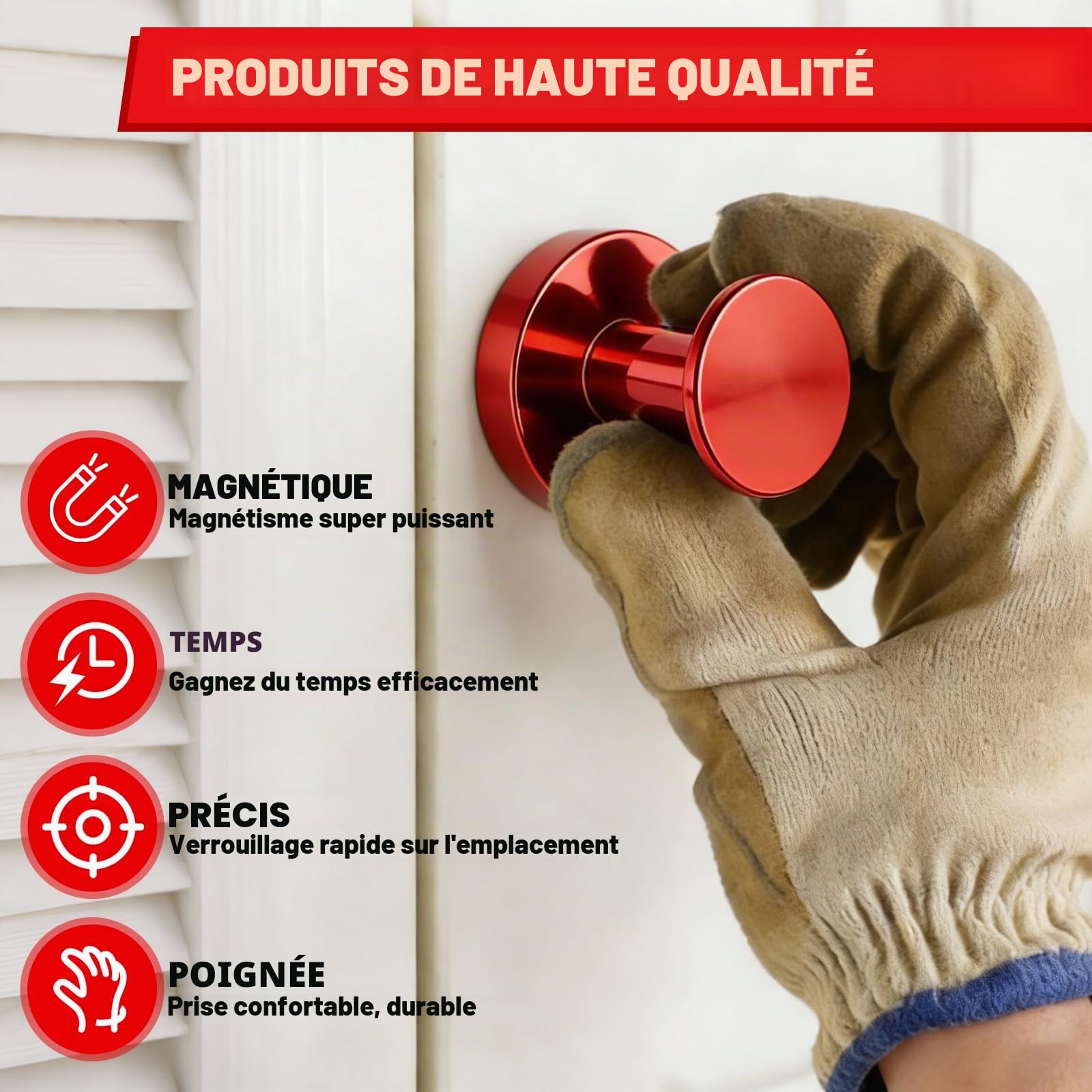 Aimant Neodyme Puissant pour Détection de Rail Placo, Aimant pour Placo Puissant Detecteur de Rail et Montant dans Cloison, Outil Ideal pour Gypsum Board Installers, Electricians, Plumbers, etc.
