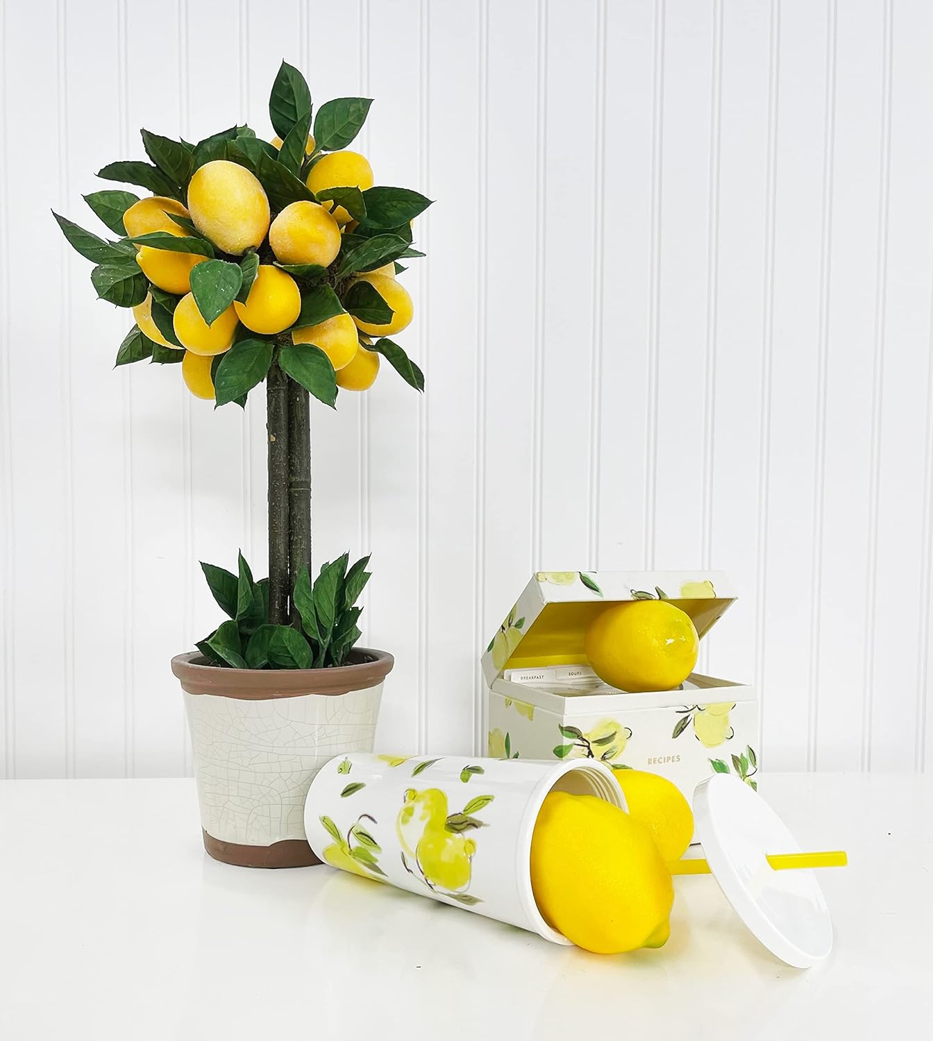 Kate Spade New York Insulated Tumbler with Reusable Straw, 20 Ounce Travel Cup with Lid, Lemons - Image 3