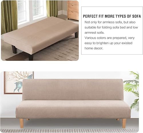 Vista 64 de H.VERSAILTEX - Funda elástica para sofá o cama, licra de alto elastano, lavable a máquina, tela Jacquard para sofá, futón Chocolate