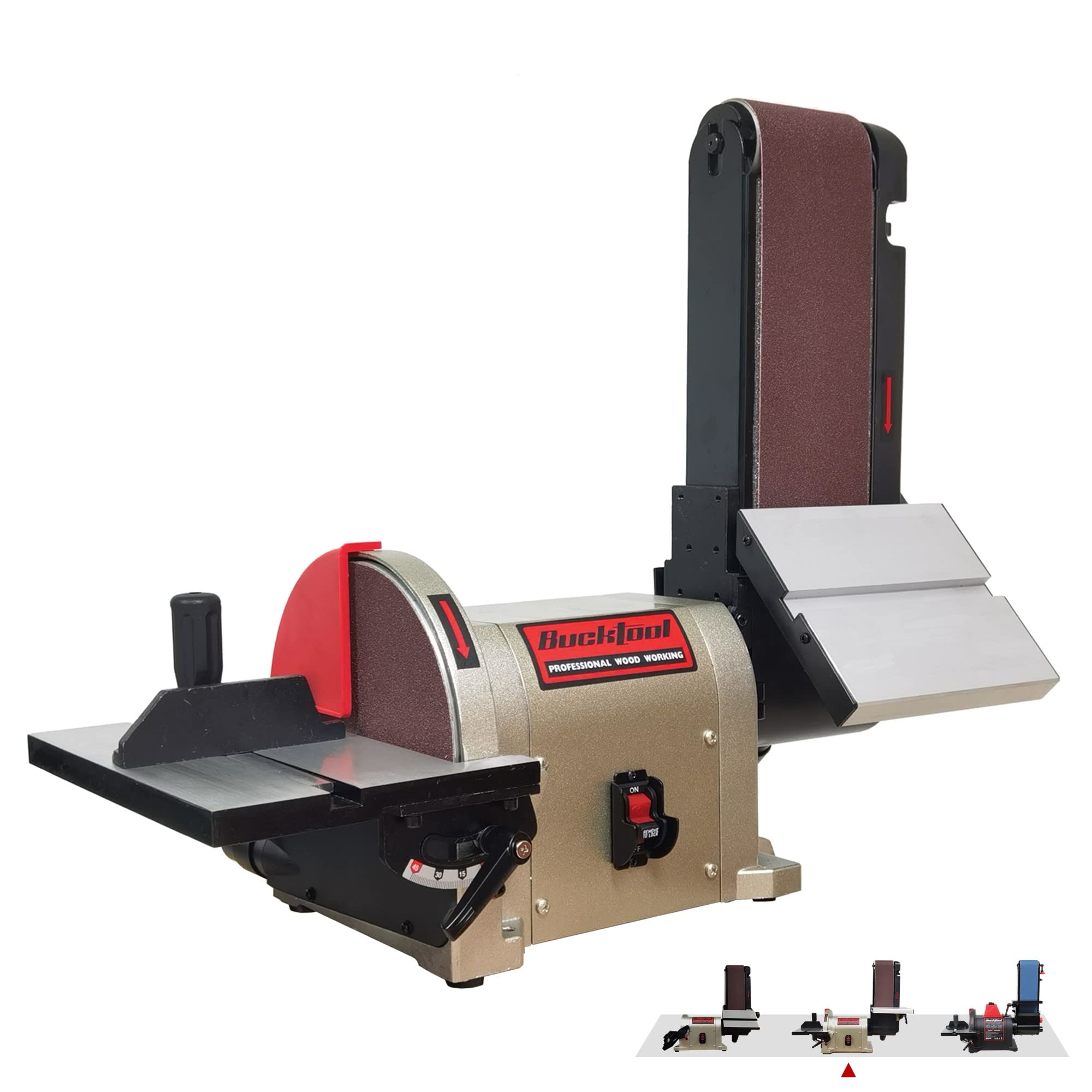 Buy BUCKTOOL 3/4HP Bench Belt Sander 4x36 inch Belt and 8inch Disc Sander with Directdrive