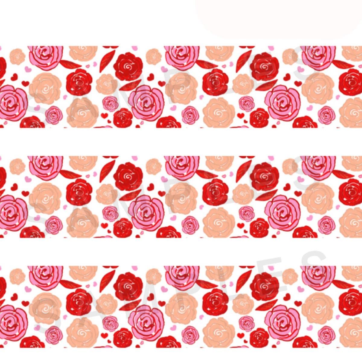 Valentine Day Hot Love Heart 50 Yards Grosgrain estampado, cinta de raso Accesorios para el cabello-2012263,75 mm Grosgrain