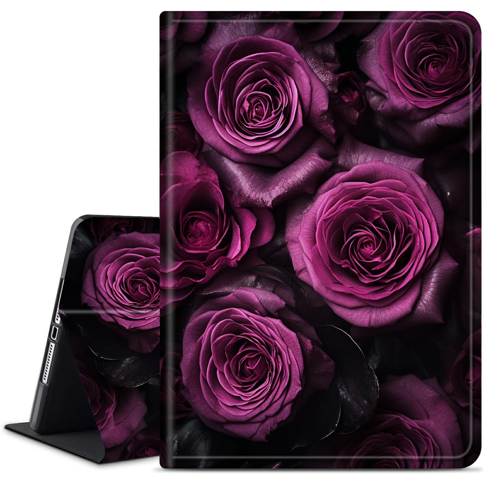 Dikoer for Amazon Kindle Fire HD 10 & HD 10 Plus 10.1" Kickstand Case (13th Generation 2023 Release), PU Leather Multiple Viewing Angles Stand Smart Cover with Auto Wake/Sleep, Pink Rose