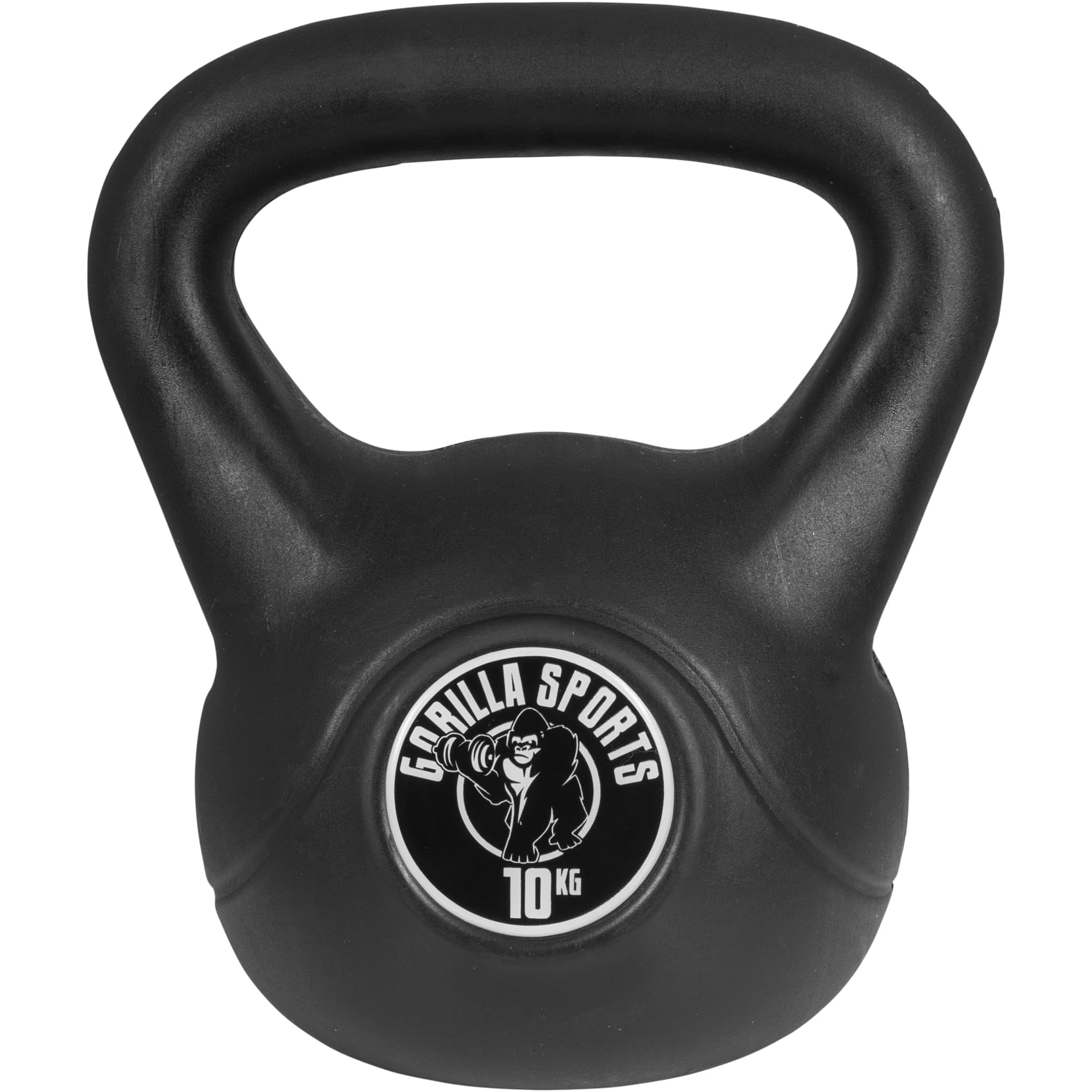GORILLA SPORTS Kettlebell - Pesa rusa (2 kg, 3 kg, 4 kg, 5 kg, 6 kg, 8 kg, 10 kg, 12 kg, 14 kg, 16 kg, 18 kg, 20 kg, con/sin estante, de plástico, pesas rusas, peso esférico)