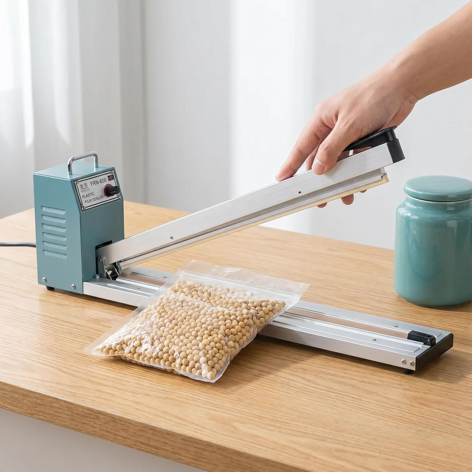 Sellador Térmico Por Impulso Industrial De 600 Mm, Máquina Selladora 780 W
