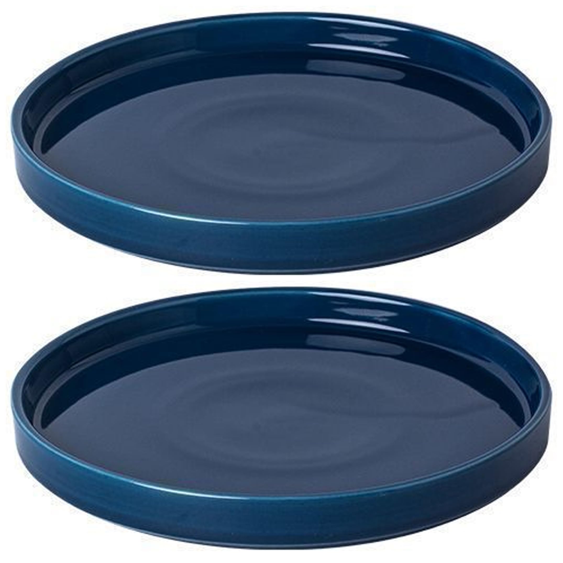 Soucoupes en céramique bleu profond de 18 cm pour magnifier votre terrasse et salon