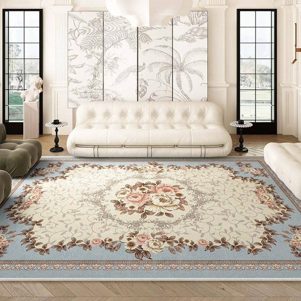 Tapis rétro art luxe salon 80x160cm | Grand tapis chambre chevet design créatif facile d'entretien