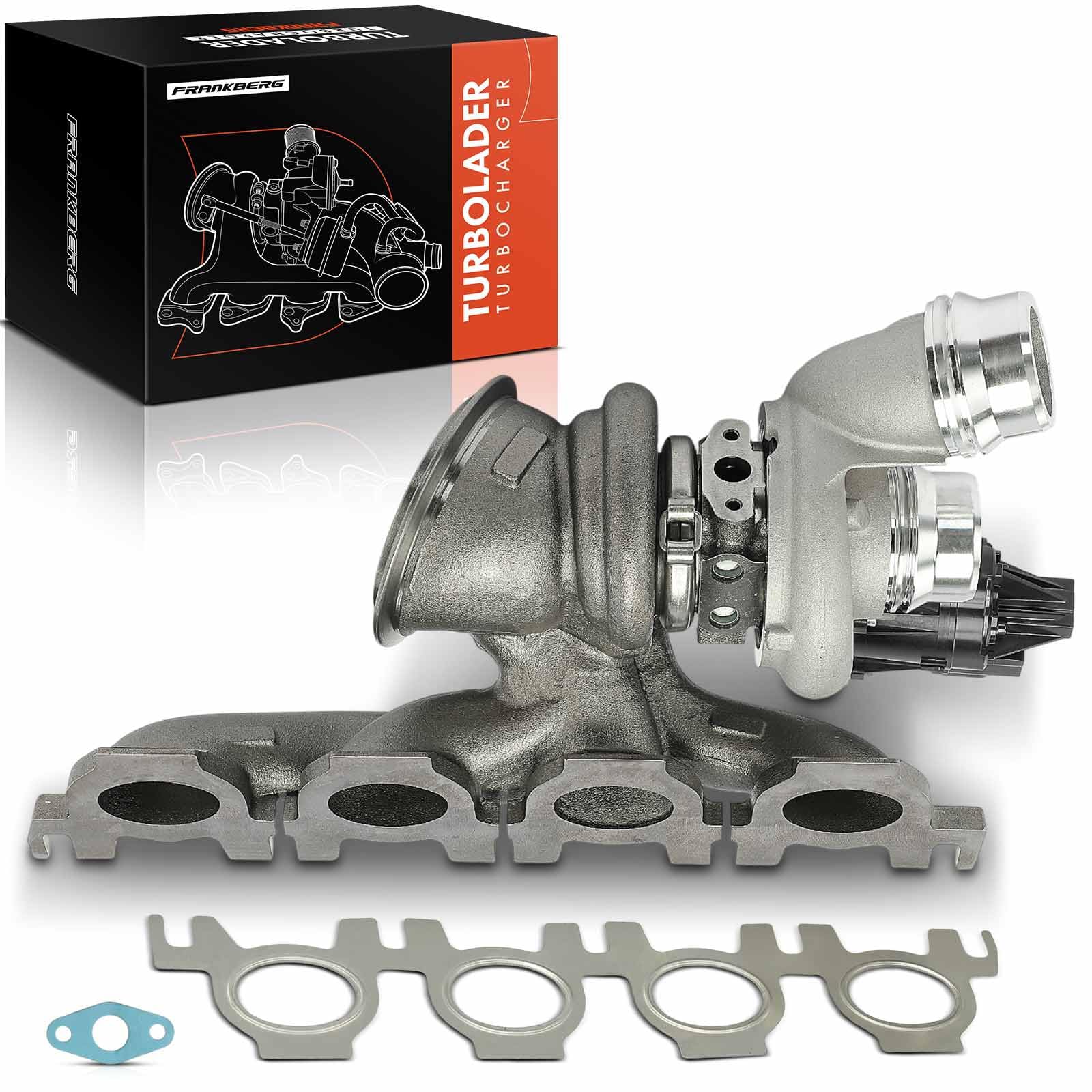 Frankberg Turbocompresor de escape de gases con juntas gasolina | Compatible con: X3 F97 G01 G08, 6 Gran Turismo G32, 3 Gran Turismo F34, Serie 3 Touring F31, Serie 7 G11 G12