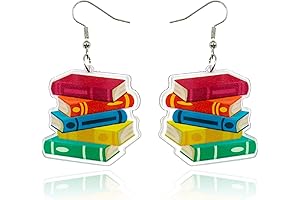 Personality-Filled Acrylic Book Dangle Earrings: A Literary Lover's Dream
