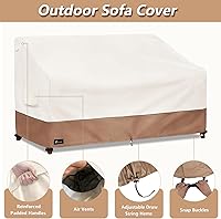 Vista 3 de Funda para Sofá de Exterior para Muebles de Patio - Funda Resistente Impermeable para Sofá de Patio de 3 Plazas para Todo Clima, 79"x38"x35" (Beige)