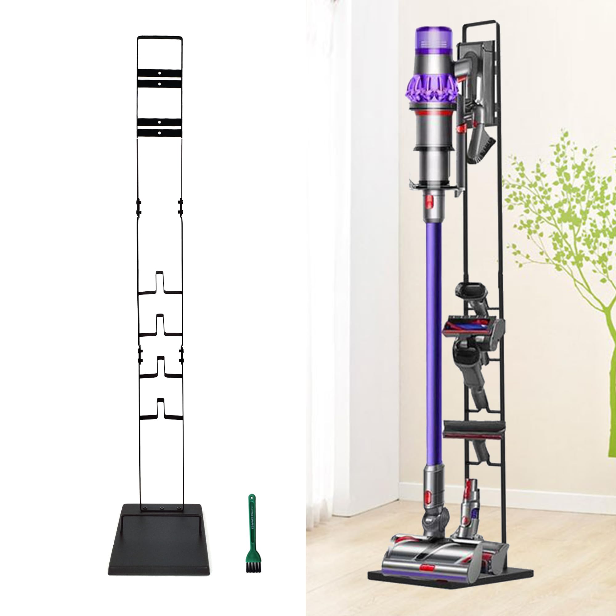 EZ SPARES Vacuum Stand,Vacuum Accessories Stable Metal Storage Bracket Holder Compatible with Dys Handheld V15 V11 V10 V8 V7 V6 Cordless Vacuum Cleaners(Black)