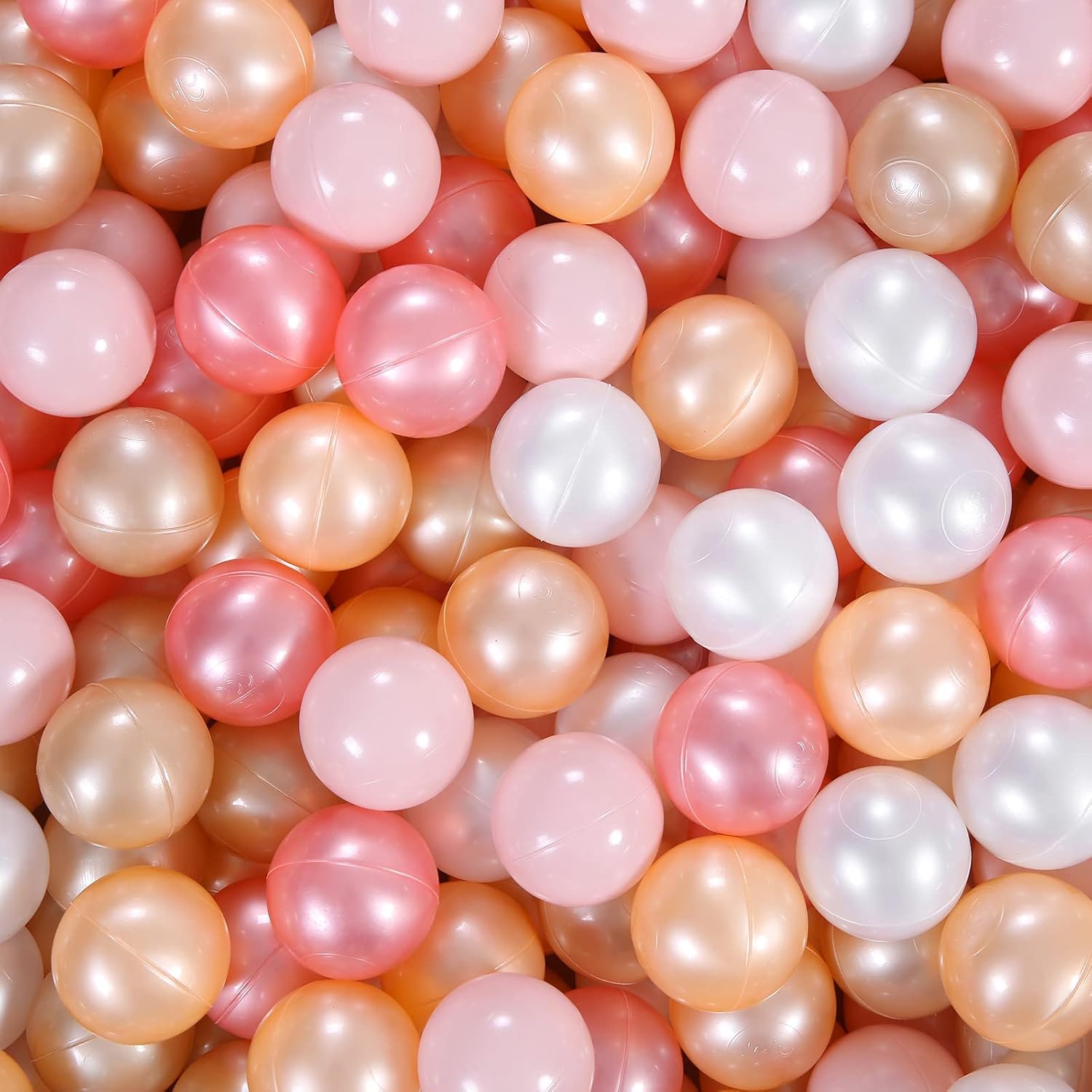 Ball Pit Balls Pack of 100 200 500 - Star and Round Set BPA Free Phthalate Free Non-Toxic Crush Proof Play Balls Soft Plastic Balls for Toddlers Baby Kids Birthday Pool Tent Party Pearl Red+Gold+Pearl Pink+Pearl White+Pearl Brown 500 balls