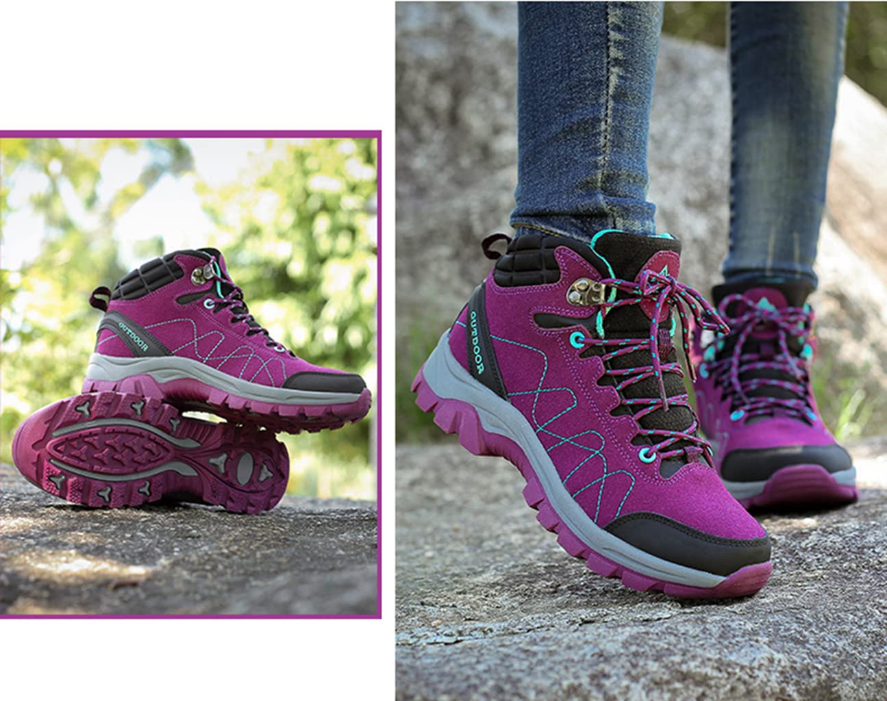 Zapatos De Senderismo para Mujer Botines Impermeables Antideslizantes Al Aire Libre Zapatillas Ligeras De Trekking