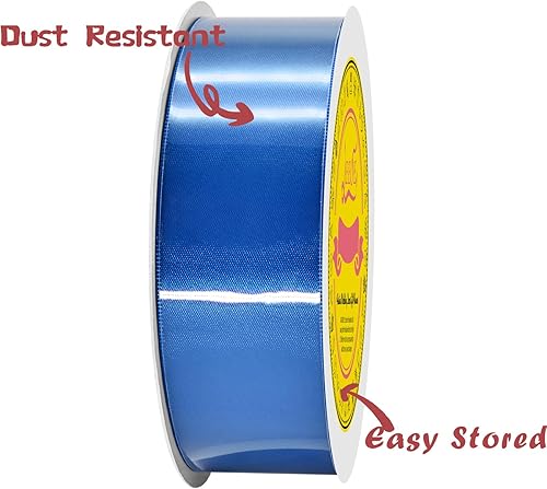 Miniatura 1233 de Cinta de satén verde esmeralda de doble cara de 1-1/2 pulgadas x 50 yardas, cinta de poliéster verde esmeralda para envolver regalos, muy adecuada