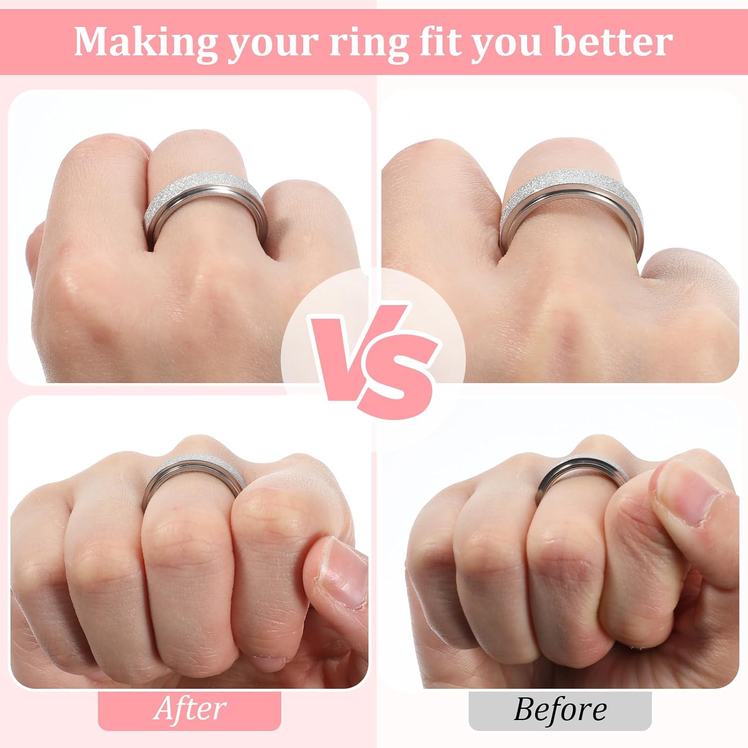 Thinp Ring Size Adjuster, 100 Pack Invisible for Samsung Galaxy/Oura Rings Gen 4/3 Silicone Ring Adjuster Spacers & Tignters for Loose Rings Women Men, with Self-Adhesive