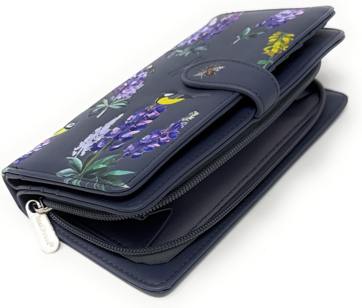 Shag Wear Summer Lupines and Nature Scene Wallet for Women and Teen Girls Vegan Faux Leather Grey 7" - Image 4