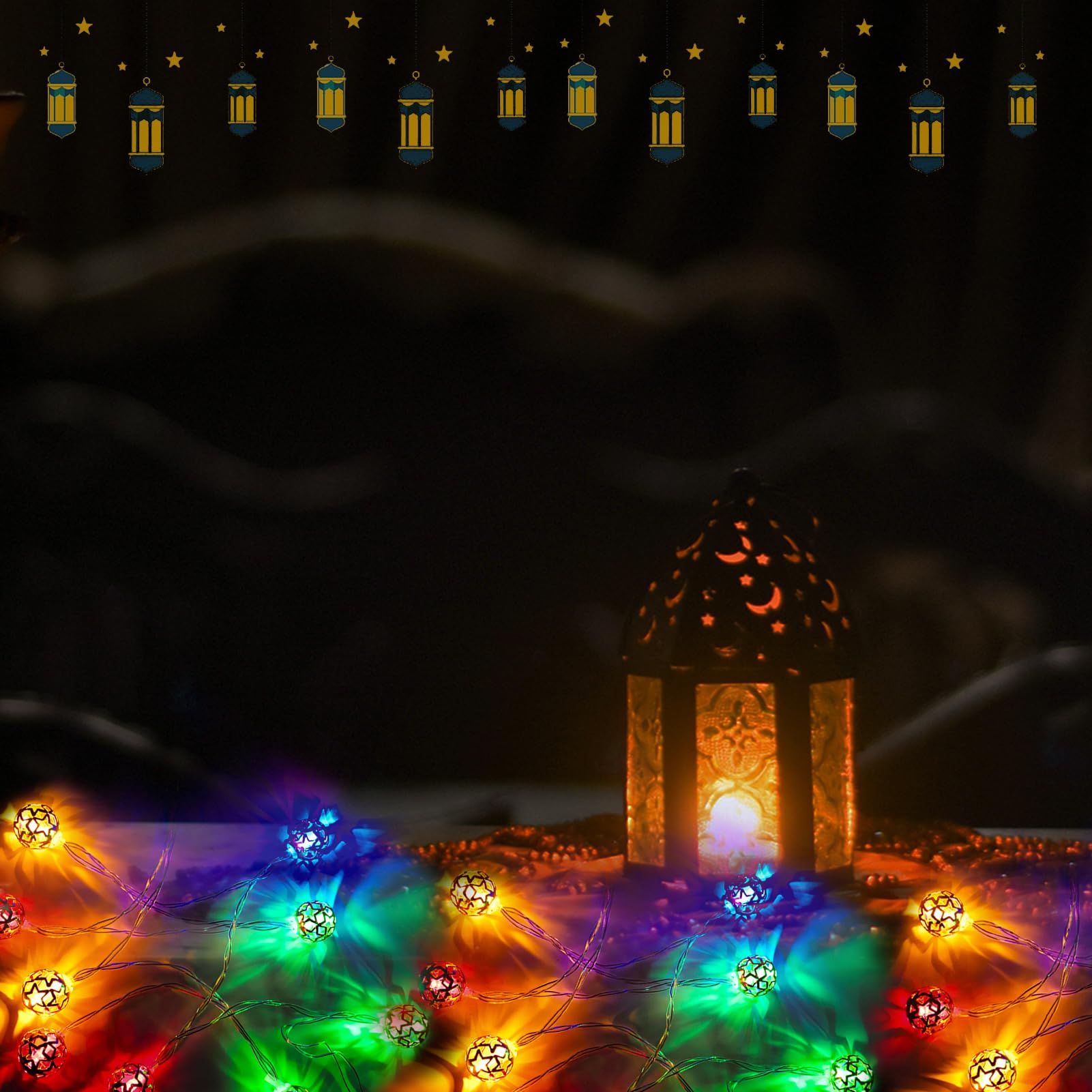 Ramadan Lichterkette Mit 20 LEDs – 3 M, USB-aufladbar, Für Innen & Außen