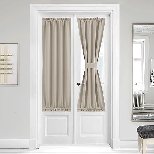 Miniatura 8 de NICETOWN - Cortinas para puerta delantera, francesa, patio, para aislamiento térmico, privacidad, oscurecedoras, 36 x 64 pulgadas ancho x largo), 1