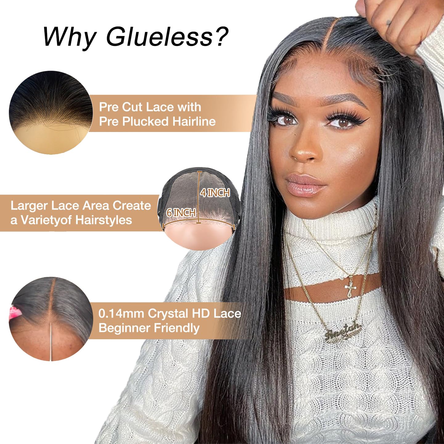 Amazon.com : Sunelk Wear and Go Glueless Wigs Human Hair Pre 