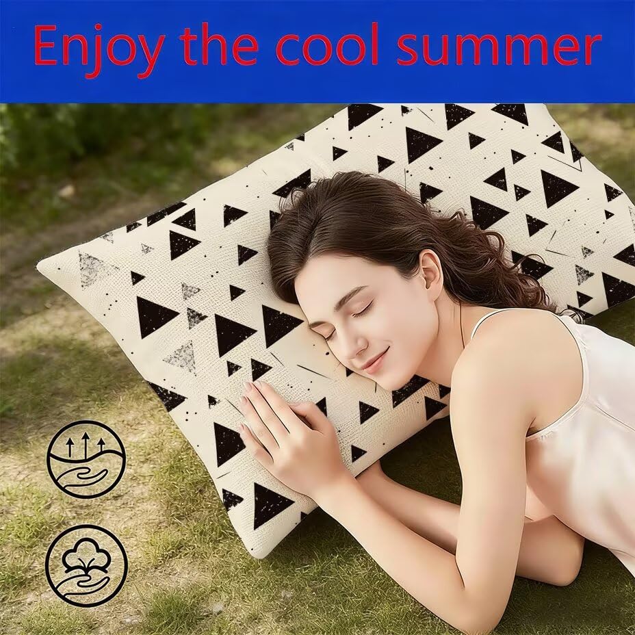 Coussin extérieur imperméable 40x80 géométrique noir et blanc résistant - 4