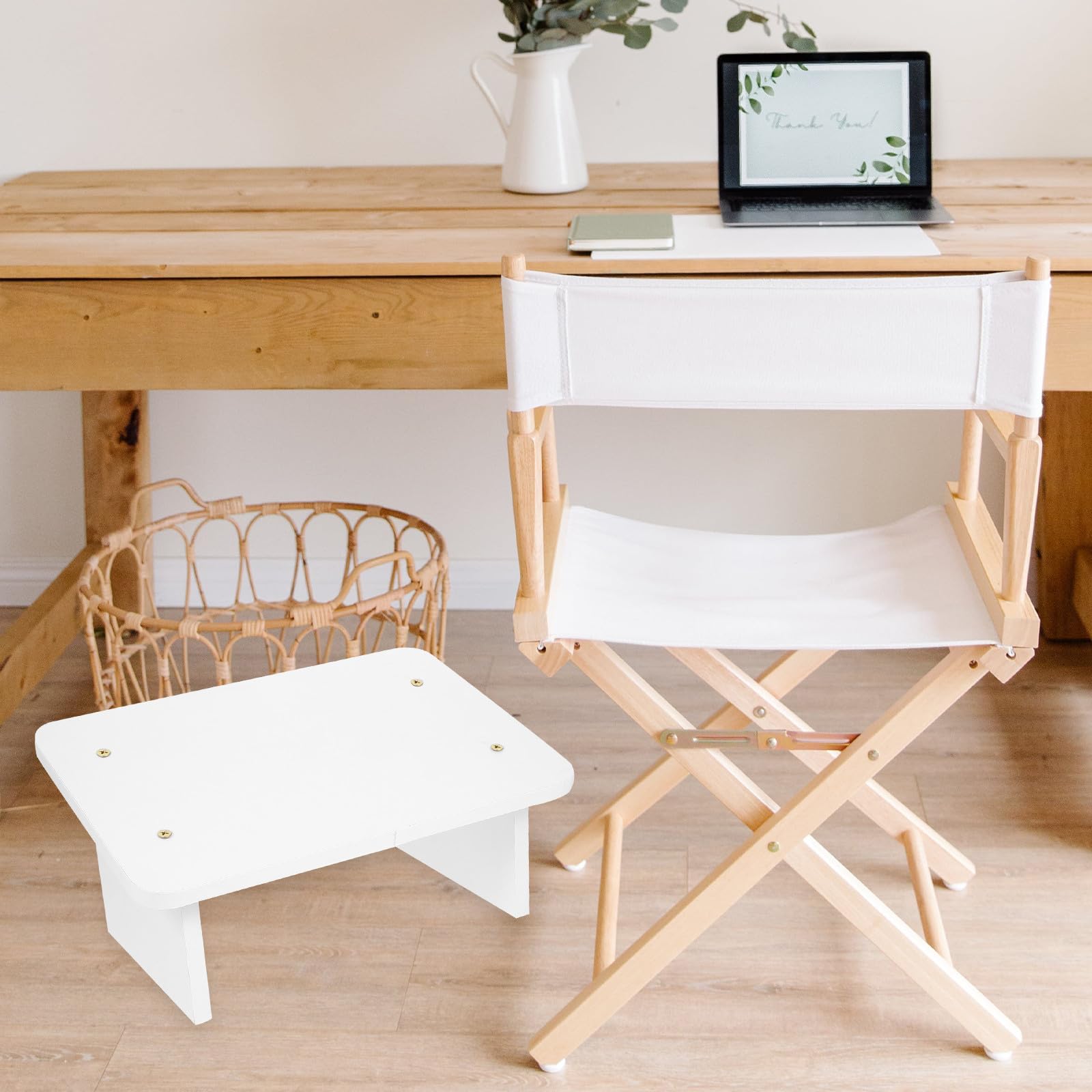 Poggiapiedi in Legno Naturale Antiscivolo per Casa e Ufficio Supporto Ergonomico per Postura Corretta e Comfort Sotto Scrivania