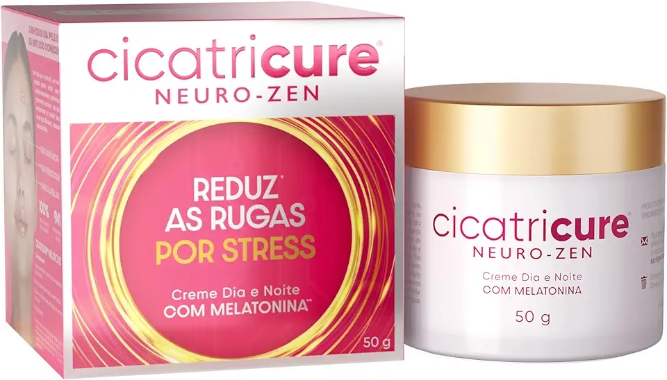 Cicatricure Neurozen Creme Dia e Noite com Melatonina – Reduz Linhas de Expressão e Rugas de Stress; Hidrata, Ilumina e Suaviza a Pele Cansada; Textura Leve para Todos os Tipos de Pele | 50 g
