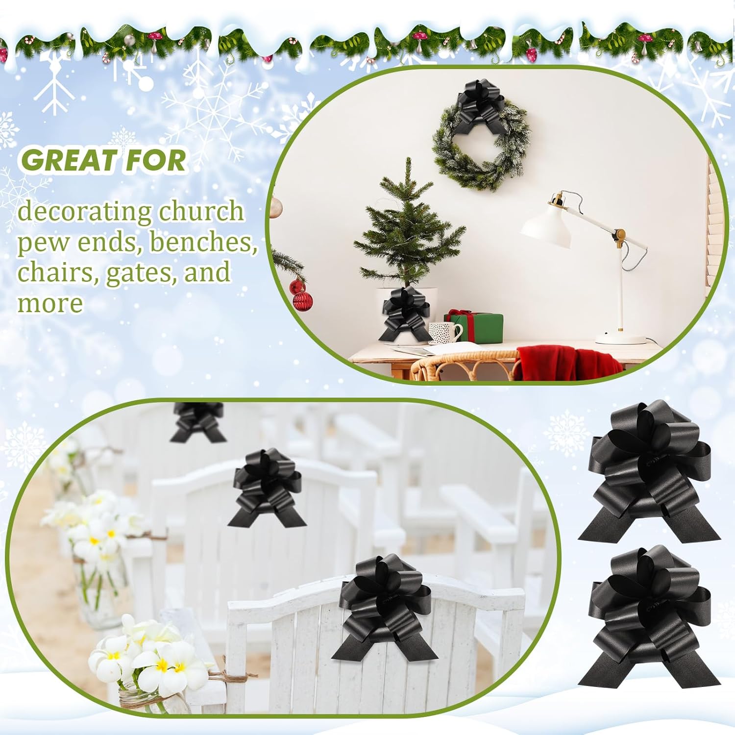 Poen 30 Pieces Christmas Pull Bows Gift Wrapping 5 Inch Large Ribbon Pull Bows for Holiday Gift Bag Box Basket Presents Birthday Wedding Xmas Wrap Accessory Decor - Image 7