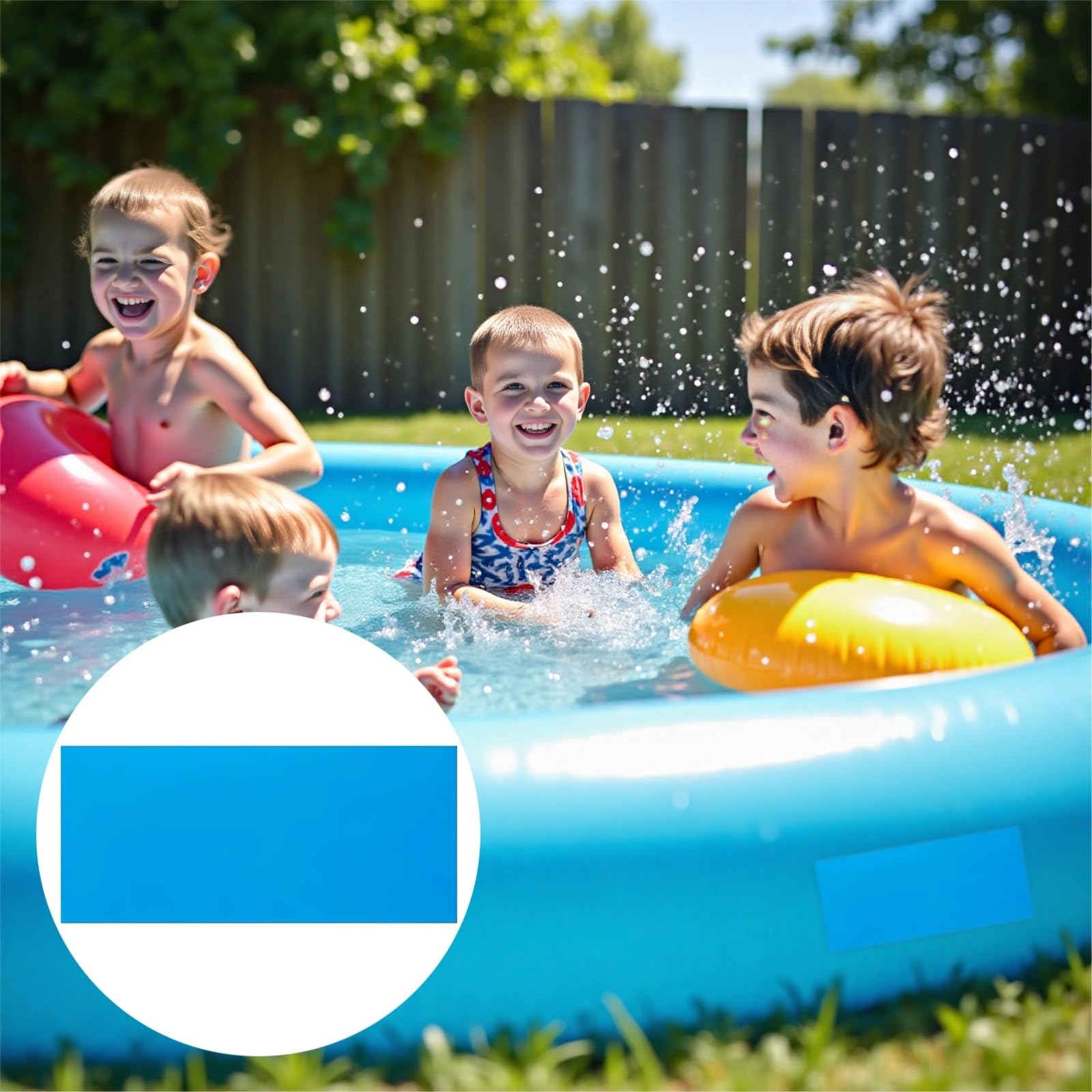 Wasserfestes Reparatur-Patch, blau, aufblasbares Pool-Reparaturset, Pool-Flicken für Vinylfolien, großes 49,2 x 33,5 in, 125 x 85 cm PVC-Klebepatch, geeignet für Pools und aufblasbare Boote