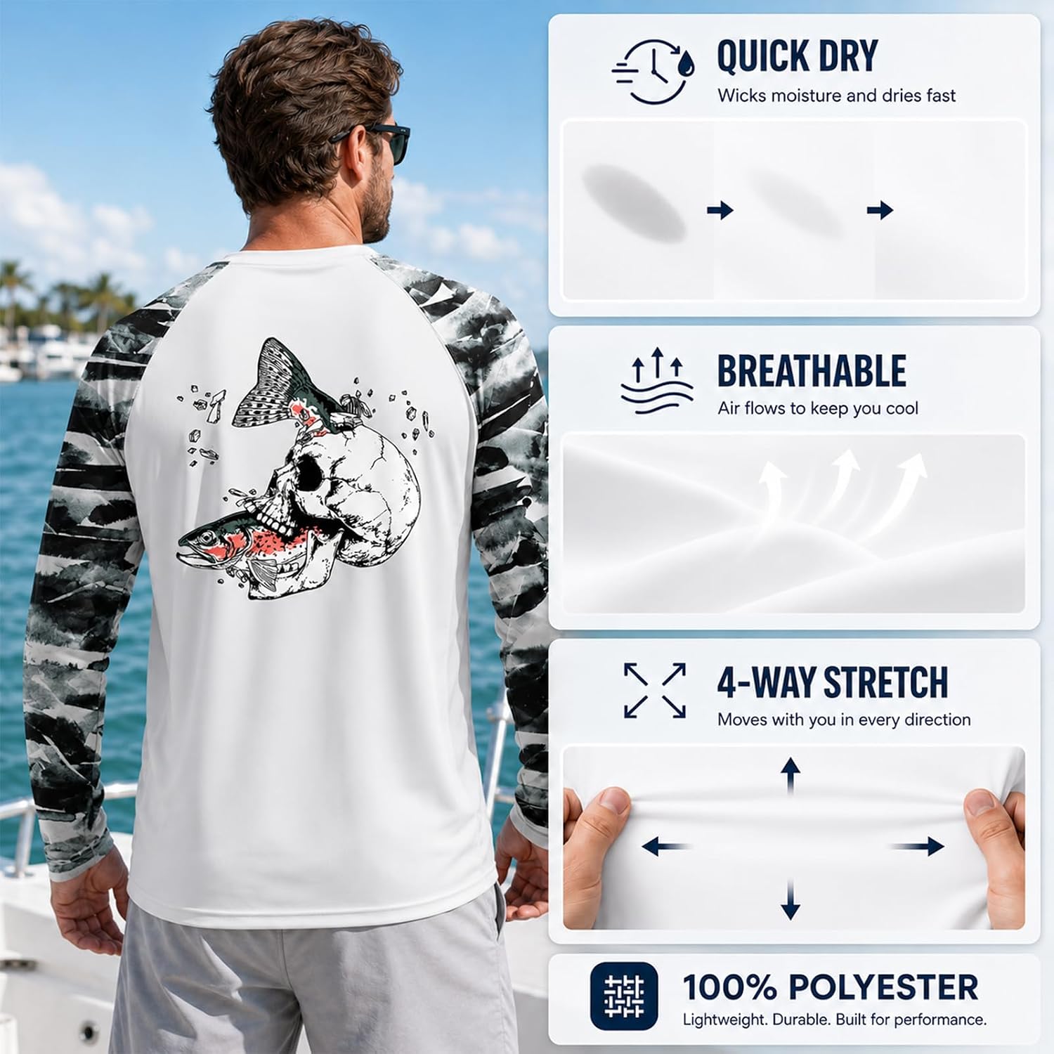 Palmyth Fishing Shirts for Men Long Sleeve UPF 50+ Quick-Dry T-Shirts image 4