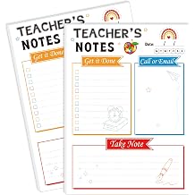 DPKOW 2 Pack Teacher Notepads, To Do List Note Pad Teacher Appreciation Gifts, Classroom Must Haves for Elementary and Middle High School Teachers Notes Task Appointment, Each 50 Tear-Off Sheets