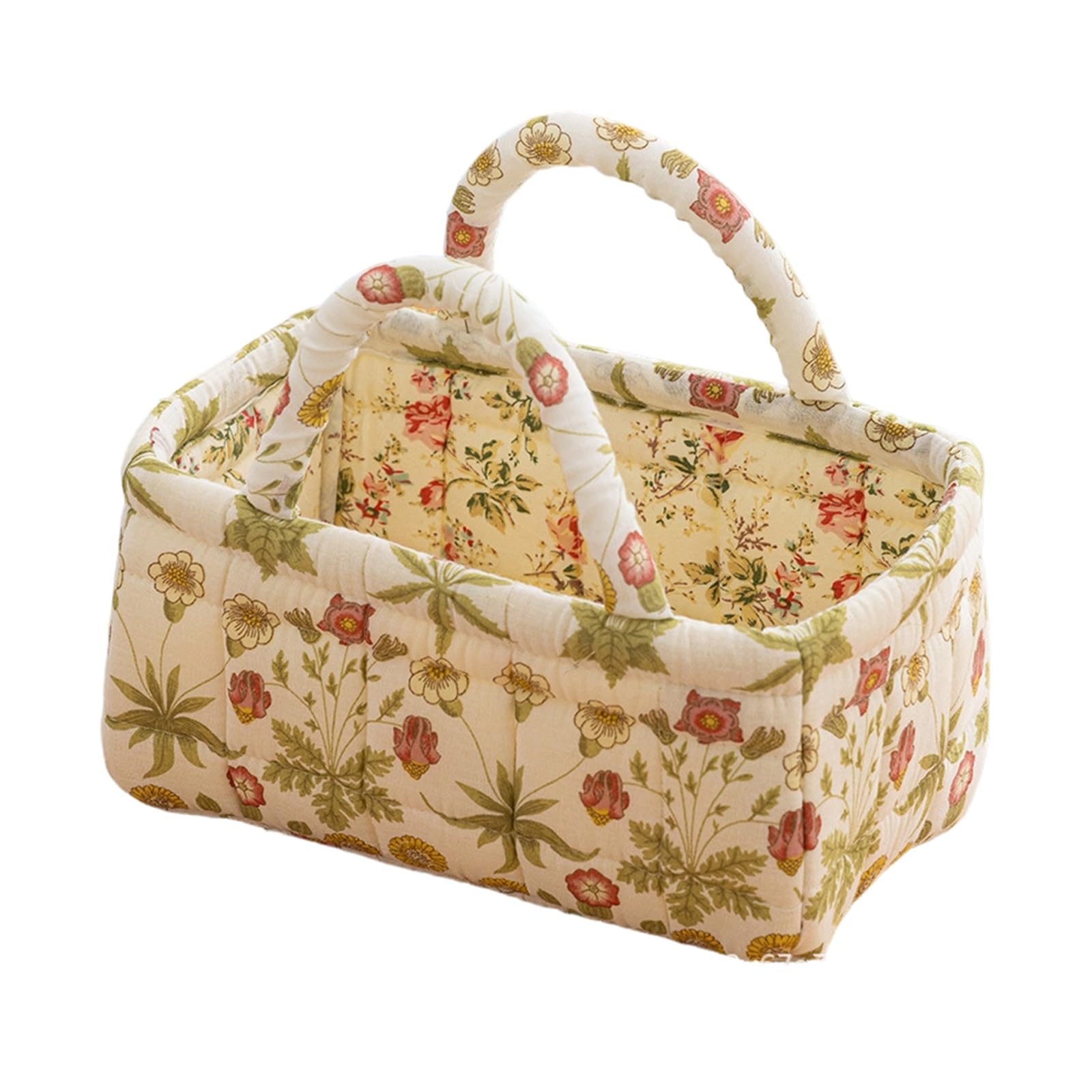 Msioytog N8 Stylish Printed Fabric Storage Box For Makeup Accessories And Small Items Elegant Cotton Fabric Storage Basket Cloth Lingerie Box