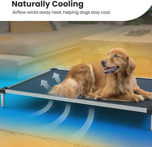 Miniatura 4 de K9 Ballistics Cama refrescante elevada para perros a prueba de mordidas, hecha para masticadores agresivos, prácticamente indestructible, tela