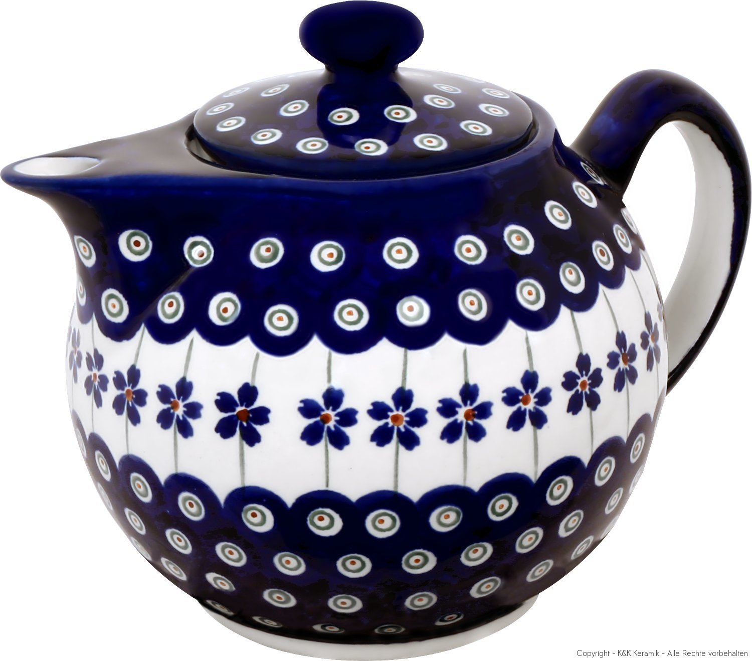 Bunzlauer Keramik Original, théière 1.0L – Jo 740/166 à – avec décor 166 a