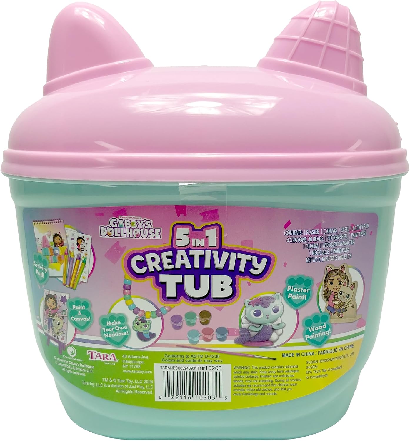Tara Toys Gabby's Dollhouse 5-in-1 Creativity Tub Multi-Activity Art Kit for Kids with Coloring, Stamps, Stickers, and Fun Craft Materials Great Gift for Girls Ages 3+ image 3