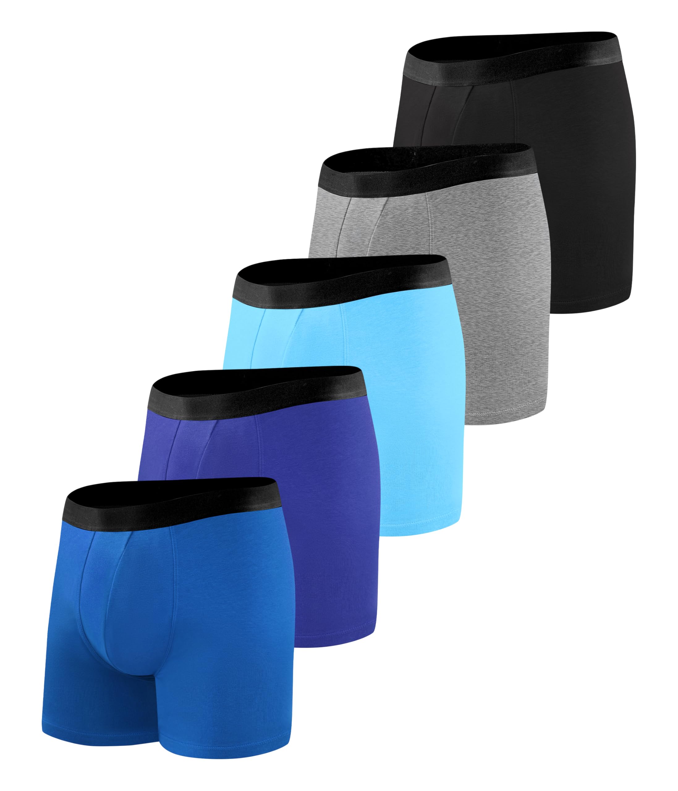 Size L Incontinence Underwear for Men 150ML Absorbent Washable Reusable Heavy Flow Bladder Cotton Leak Proof Protective Boxer Briefs 5 Pack (Multicolor01, Large)