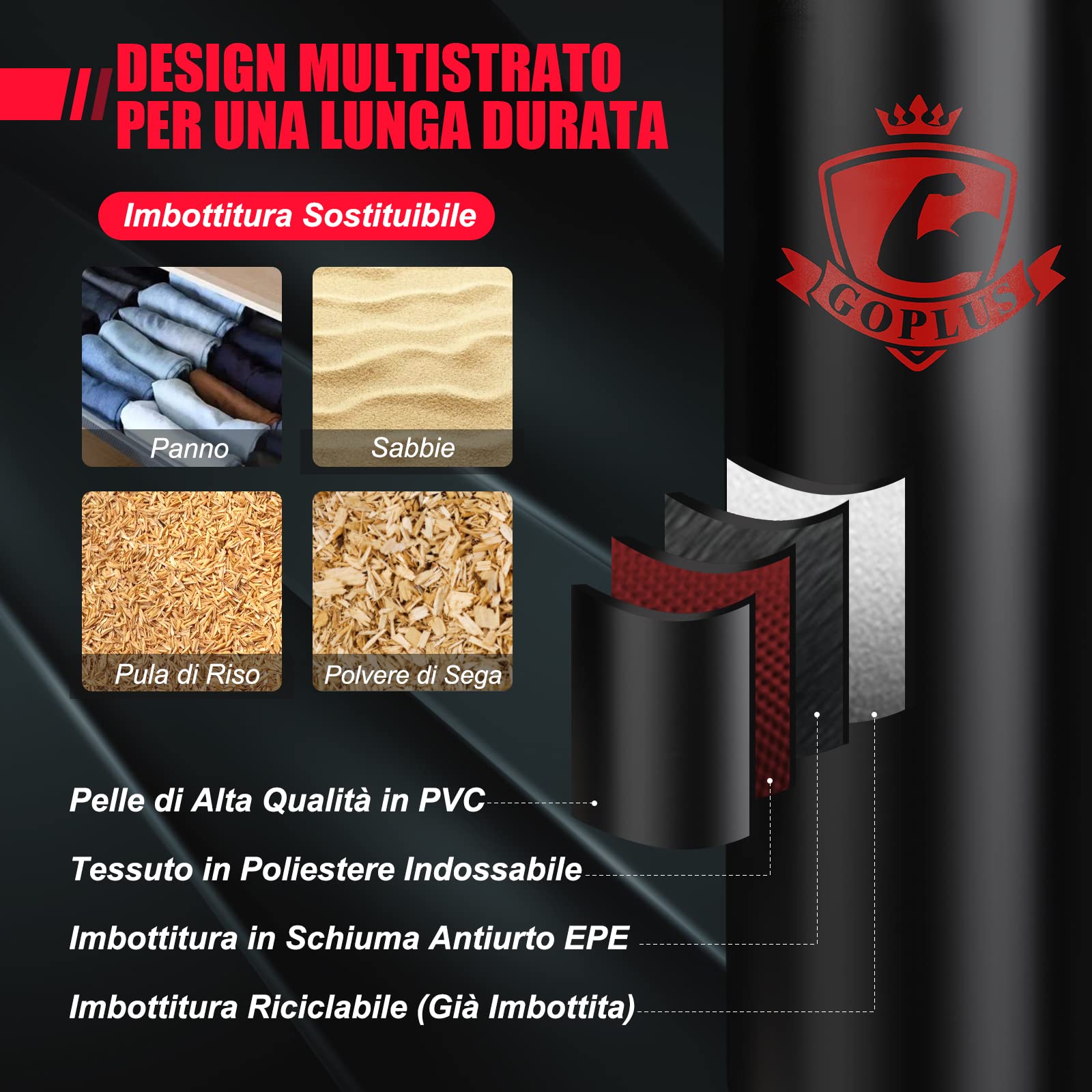 COSTWAY Sacco da Boxe per Adulti 29 kg | Sacco da Boxe Appeso con Guanti, Gancio e Fasce per Mani, Ideale per Muay Thai, Karate e Taekwondo
