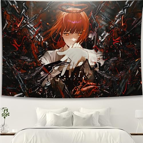 Miniatura 6 de WSRXDMSN Tapiz de pared de motosierra de anime, tapiz de noche estrellada, tapiz de galaxia para fiesta, dormitorio, sala de estar, decoración del