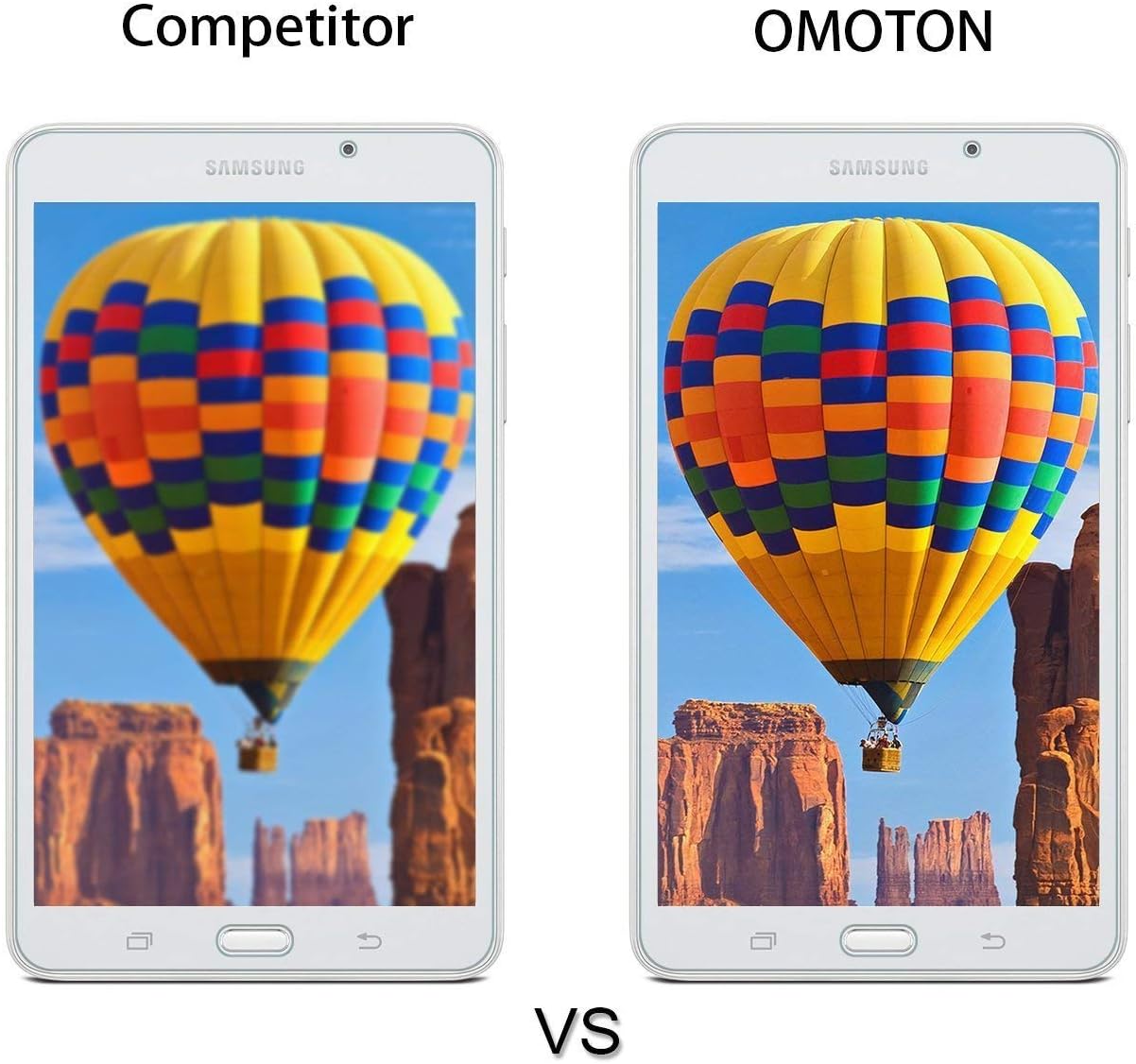 [3 Pack] OMOTON Samsung Galaxy Tab A 7.0 Screen Protector, Tempered-Glass Protector with [9H Hardness] [Crystal Clear] [Scratch-Resistant] [Bubble Free]