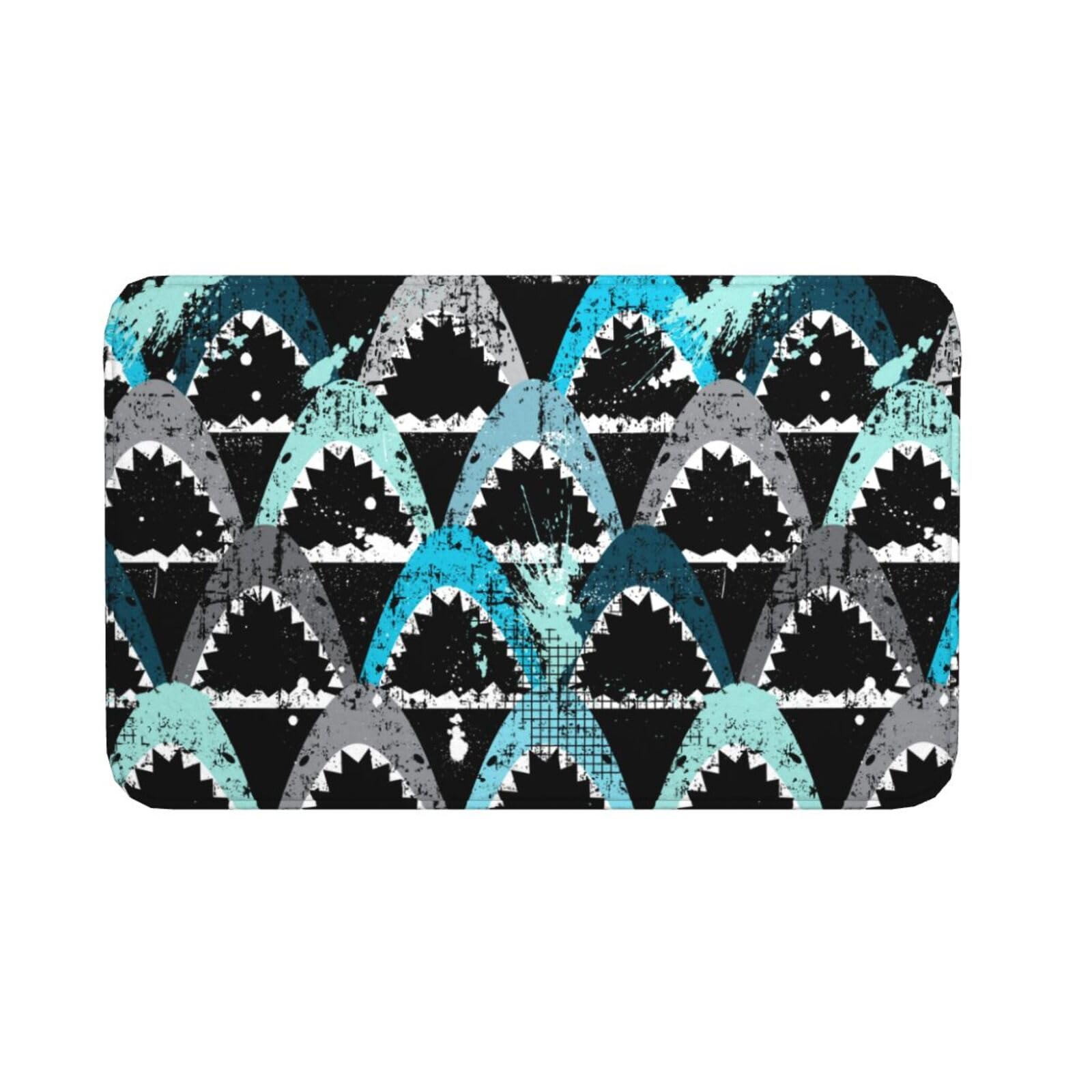 Jbofyee Sharks Bath Mat Non-Slip Soft Microfiber Bathroom Rugs Washable Bathmat, Carpet Rug Entryway Decor for Tub Shower Room Floor, 31.5x20 Mat