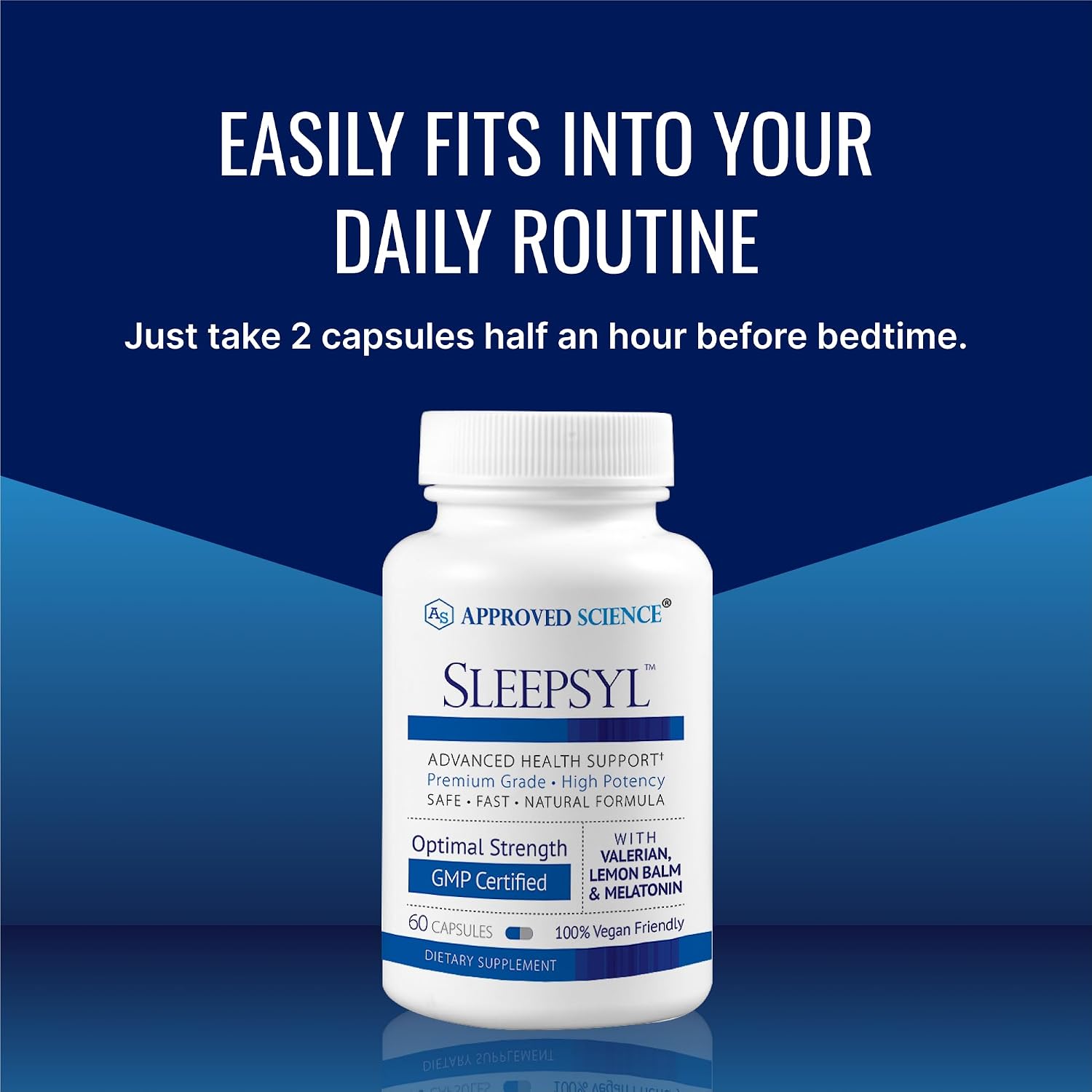 Approved Science Sleepsyl - Sleep Supplement - Valerian Root, Lemon Balm, Melatonin, Chamomile, L-Ornithine - Vegan, 60 Capsules