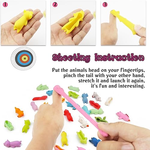 Miniatura 3 de 30 juguetes de dedos de animales con tirachinas, juguetes de catapulta tan divertidos como pollo tirachinas, formas lindas, más colores, ideales