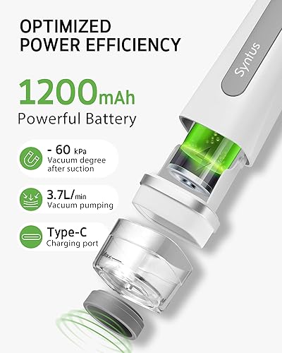 Miniatura 2 de Syntus Sellador al vacío para alimentos con 30 bolsas de vacío reutilizables, máquina selladora al vacío compacta con tanque de agua, sellador