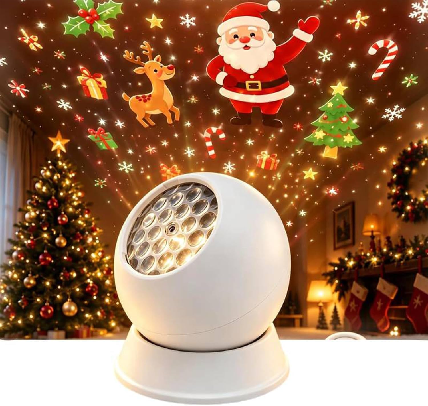 360° Dynamic Rotating LED Ocean Wave Night Projector Light Christmas (Christmas)