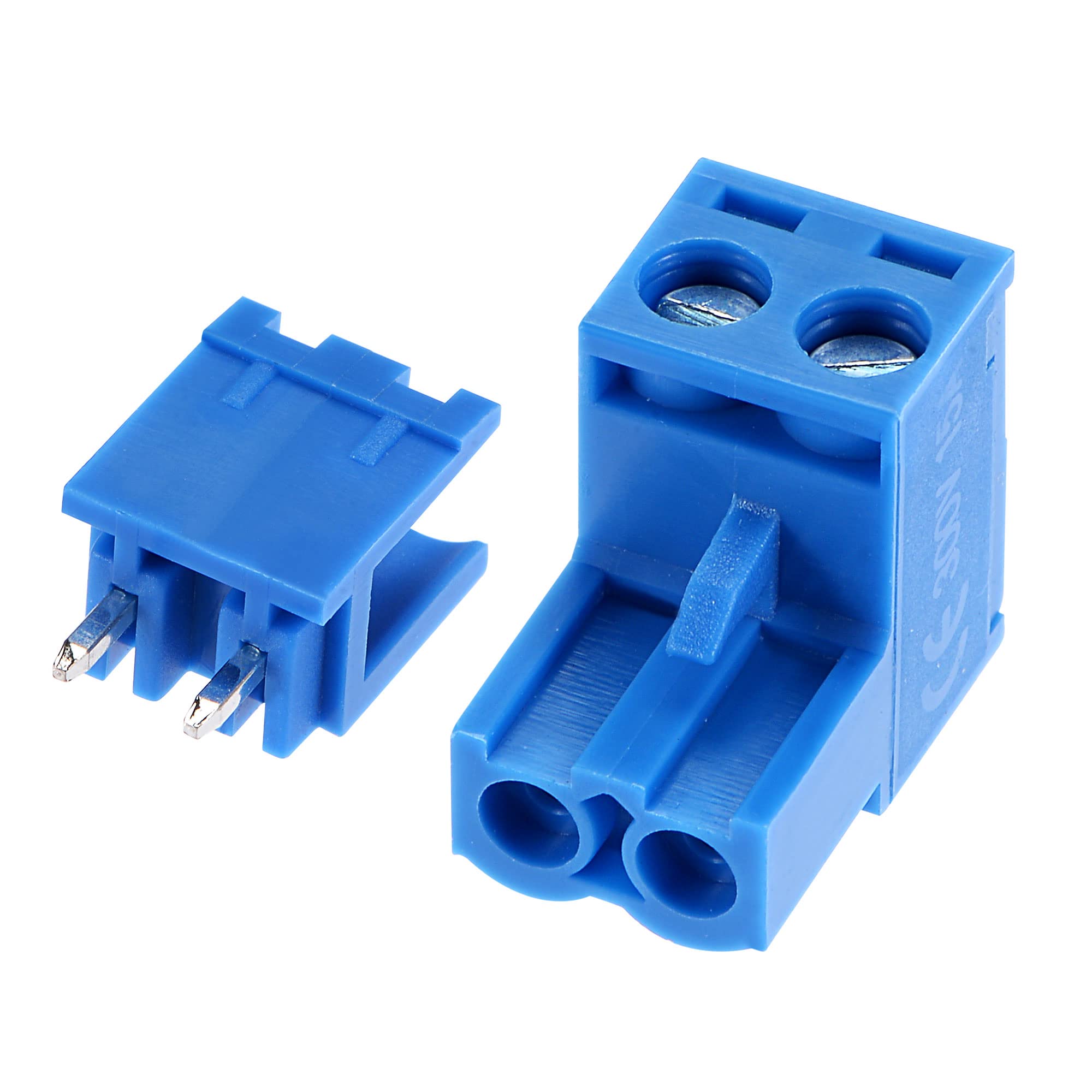 MECCANIXITY PCB Mount Screw Terminal Block 5.08mm Pitch 2 Pin 15A Straight Plug-in for Electrical, Instruments 20Set