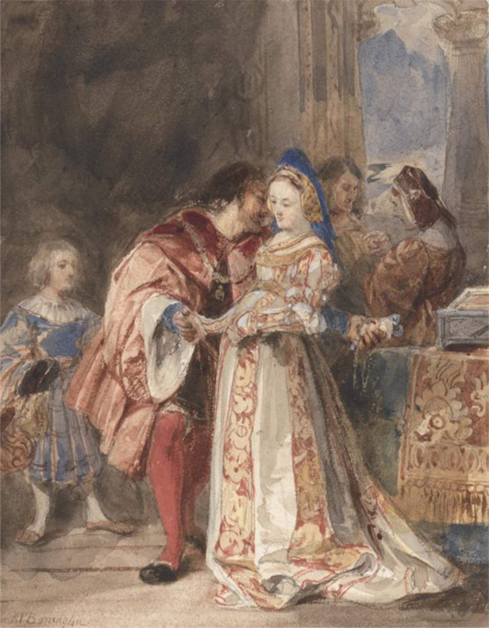 POSTERIIk Famous Print Pop Art Wall Art Graffiti Portia and Bassanio by Richard Parkes Bonington Art Prints for Home Decor 60x90cm