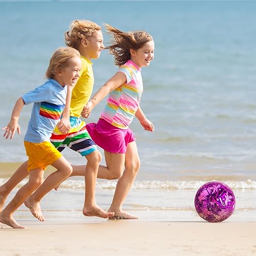 Miniatura 5 de Balón de fútbol para niños, tamaño 2, 3, 4, unicornio con purpurina, dinosaurio, para niños pequeños de 1 a 3, 3, 8, 8 a 12 años, pelota inflable